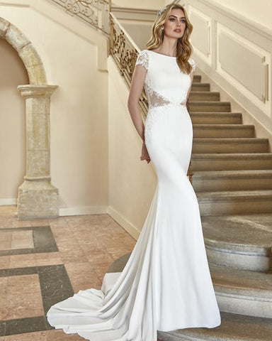 San Patrick Keshi UK 12 crepe wedding dress off the peg Ireland