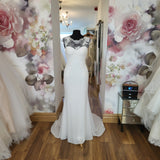 Wendy Makin Pascale UK 12 off the peg crepe wedding dress budget sale