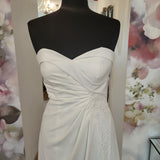 Crepe wedding dress with side slit off the rack Ireland