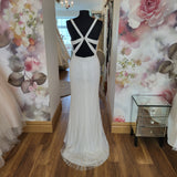 Adrianna Papell Platinum beaded wedding dress for sale