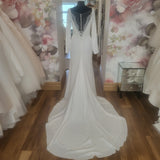 San Patrick Omonua crepe wedding dress off the rack sale