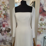 'Paulo' San Patrick UK 12 square neckline crepe wedding dress with long sleeve Ireland