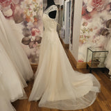 Lore' Bridal 8026 champagne tulle wedding dress size UK 16