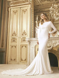 San Patrick Omonua crepe wedding dress with sleeves UK 12