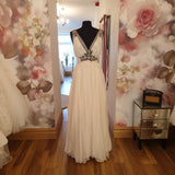 Jenny Packham silk chiffon Grecian Goddess gown UK 12