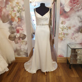 Lusan Mandongus sample wedding dress 2095 slinky sheath gown backless vintage glamour