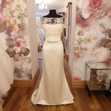 Alan Hannah Honour silk satin and lace topper designer wedding dress Rosemantique