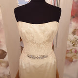 Alan Hannah Honour silk and lace designer sample sale wedding dress
