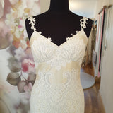 Claire Pettibone Dakota champagne and ivory wedding dress size UK 8