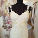 Claire Pettibone Dakota champagne and ivory wedding dress size UK 8