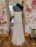 Eliza Jane Howell Scarlet Lace Mermaid Asymmetric Sample Wedding Dress Ivory Colour Size UK 10