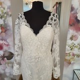 Ofil White One UK 18 designer wedding dress with sleeves off the peg Ireland