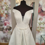 Ronald Joyce Celine off the shoulder designer sample sale wedding dress