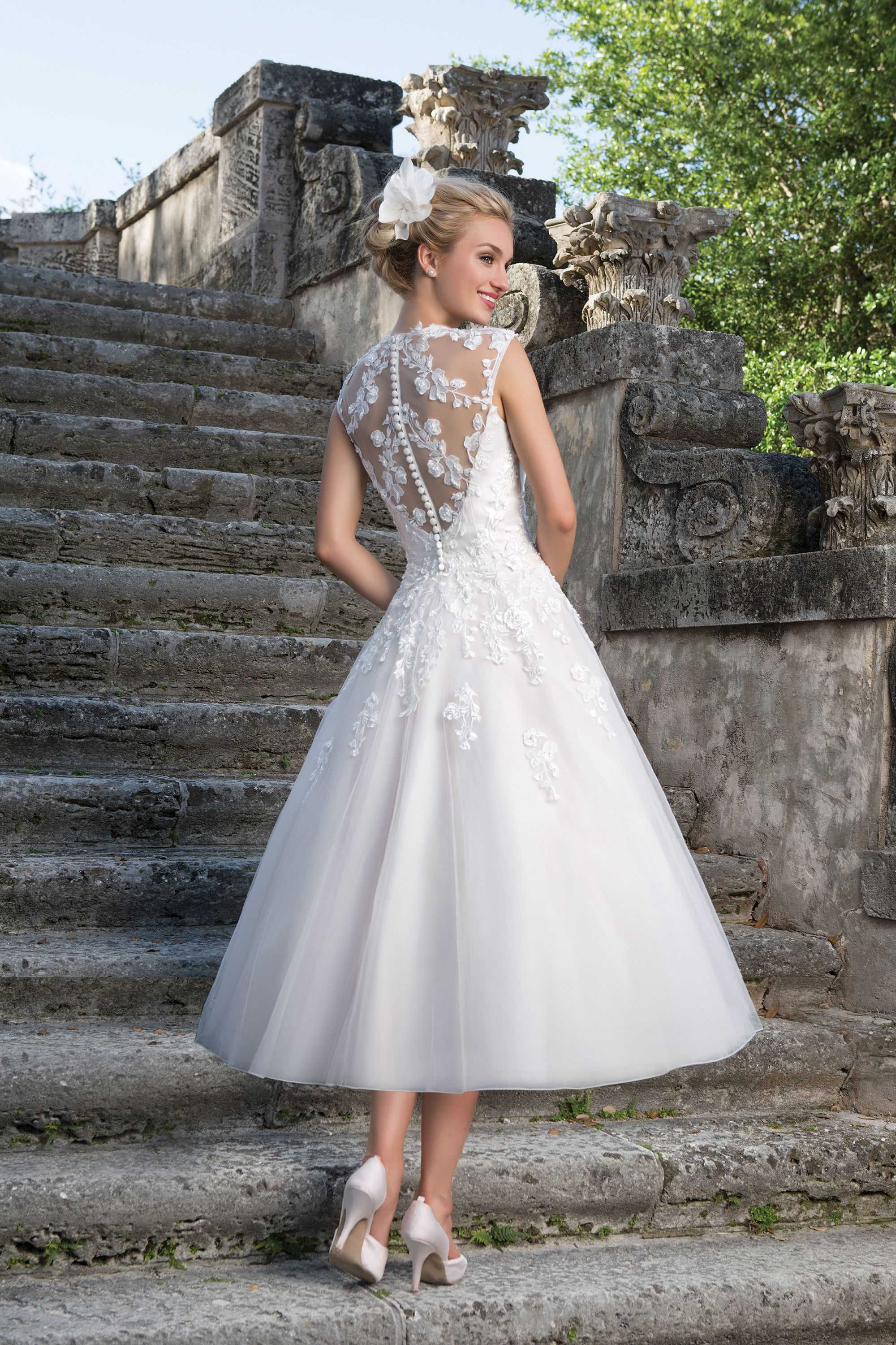 Justin Alexander 50's style teal length wedding dress UK 12 buy off the peg