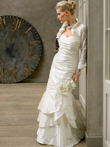 Linea Raffaelli sample wedding dress style B8 set 45 strapless sweetheart fishtail gown bolero