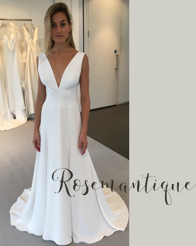 David Fielden crepe wedding dress for sale