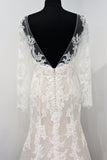 Ellis bridals 18060 designer nude lace long sleeve wedding dress Rosemantique