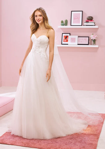White One 'Kehlani' UK 16 strapless tulle designer wedding dress sample 