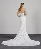 Pronovias Mesina size UK 10 crepe wedding dress buy online Ireland