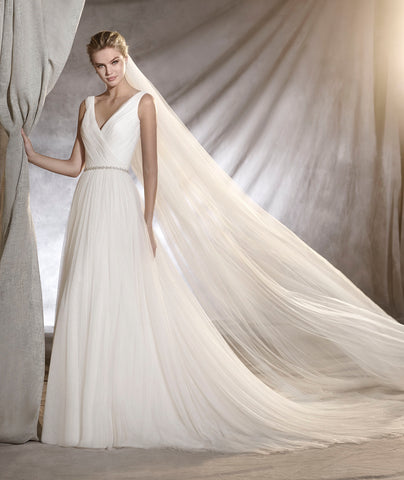 pronovias odona designer sample sale wedding dress buy online rosemantique size 12 UK