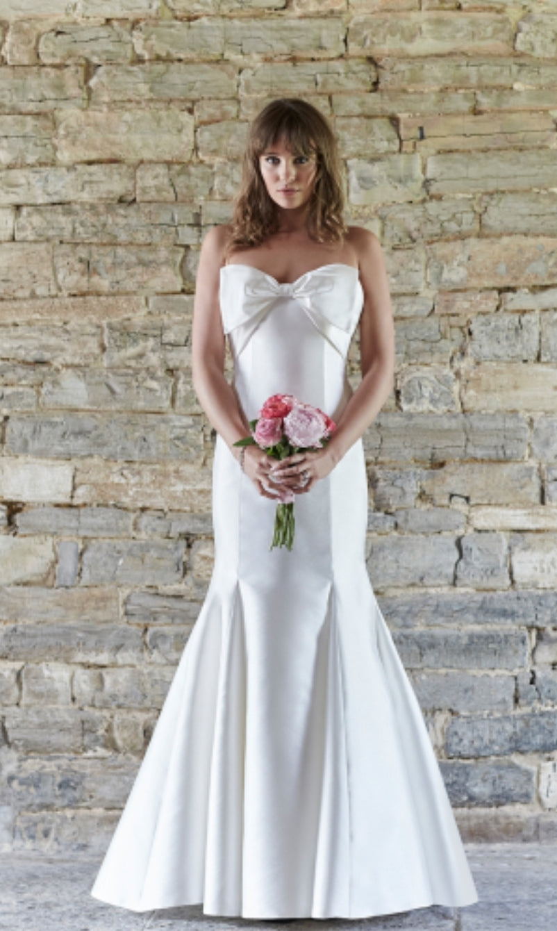 Sassi Holford Allie Mikado wedding dress with bow sample for sale