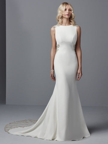 Sottero & Midgley 'Noah' designer crepe and lace sample wedding dress