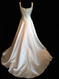 White rose vintage duchess satin ballgown with straps