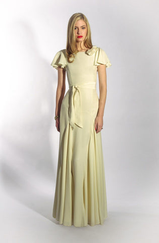 Belle and Bunty The Willow sample designer wedding dress silk fluttering sleeves UK12