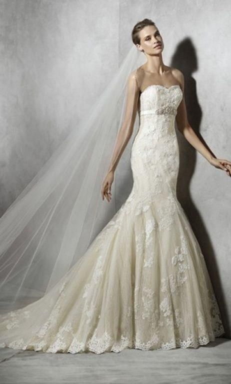 pronovias tessy sample wedding dress size 12 buy online
