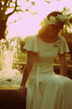 Belle and Bunty The Willow sample designer wedding dress silk fluttering sleeves UK12