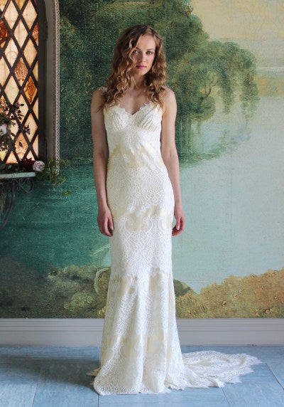 Claire Pettibone Dakota champagne and ivory wedding dress size UK 8 Claire Pettibone Dakota champagne and ivory wedding dress size UK 8
