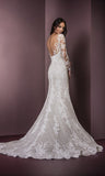 Nude colour designer lace wedding dress by Ellis bridal 18060 Ireland