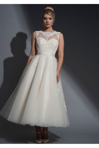Louise Bentley Fedore tea length designer sale wedding dress sample buy online