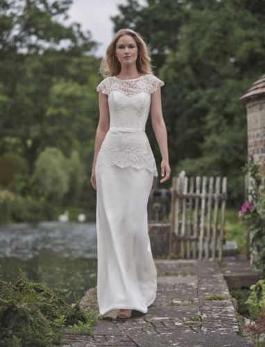 stephanie allin cora lace peplum sample wedding dress buy online rosemantique
