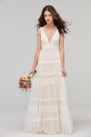 Sonoran by Willowby boho designer wedding dress sample sale online Rosemantique